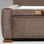 Κρεβάτι με Κεφαλάρι και Αποθηκευτικό Χώρο Hauz Luna Veniche Mocca 180X200